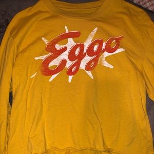 cropped long sleeve eggo waffle shirt